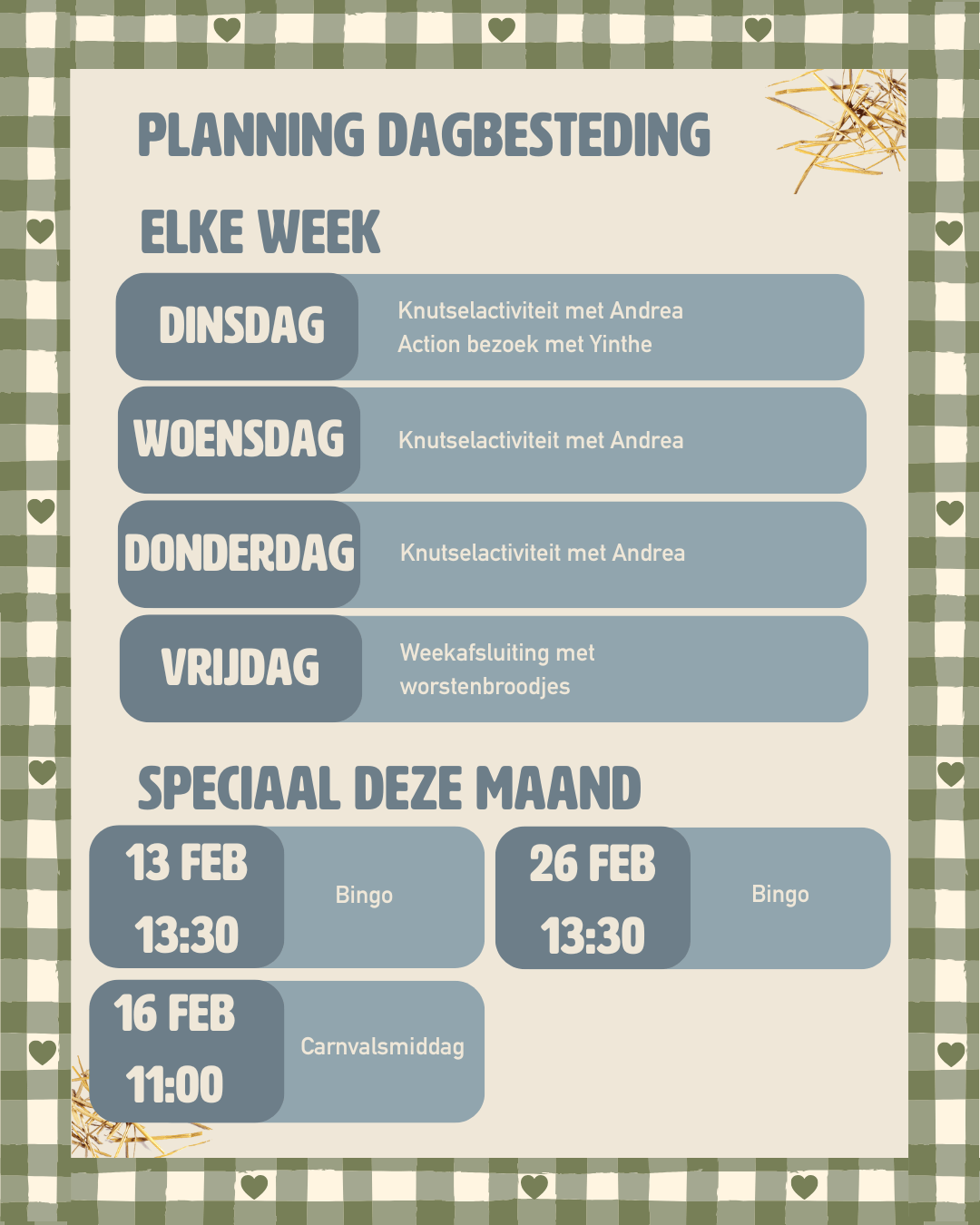 Dagbesteding planning feb